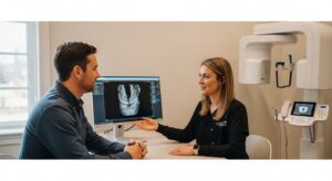 Patient consultation at Golden Oak Dental with modern dental technology in Cookeville, TN.